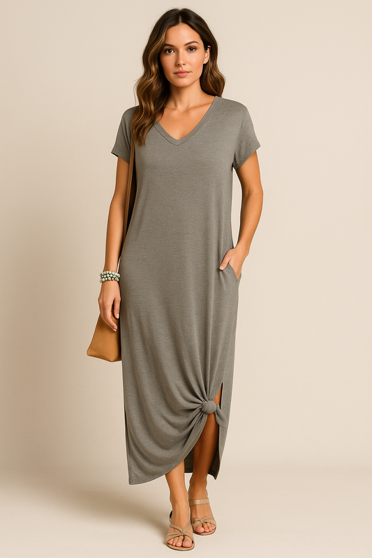 Casual V-Neck Maxi Long Dress